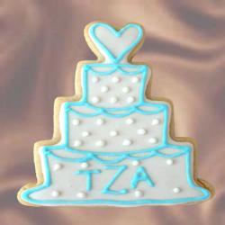 Wedding Cake With Initials Cookie