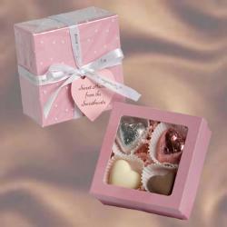 Pink Box with Assorted Chocolate Hearts