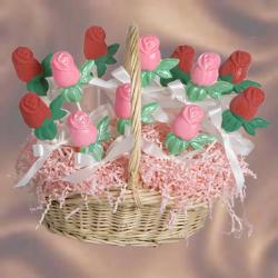 Basket of Chocolate Roses